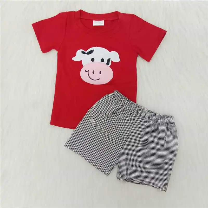 

New Baby Boys Clothes USA Maps Black T-Shirt Plaid Short Pants Newborn Infant Toddler Boys Outfits