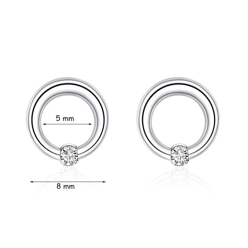 

Minimalist Round Hollow Tiny Stud Earrings Shiny Crystal Small Cartilage Nail O-Shape Earring Stud Piercing Accessories Jewelry