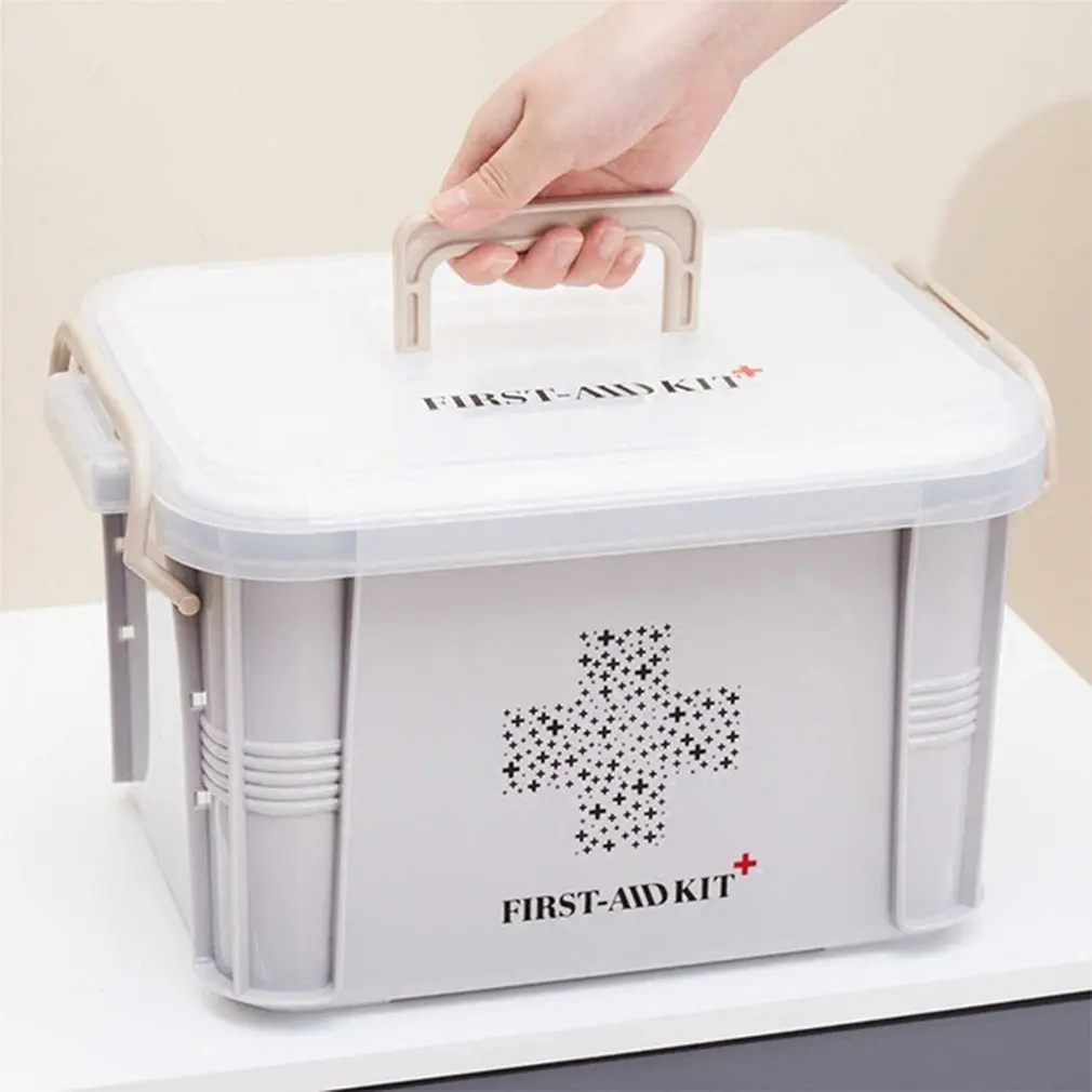 

Medical First Aid Kit Medical Medicine Box With Reverse Snap Design Compartment Portable Design Medical Box