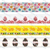 wl 50 yardslot 1 happy ribbon easter egg print grosgrain ribbon christmas theme holiday party bow decoration