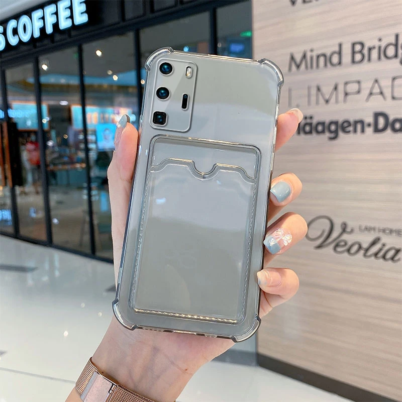 for xiaomi redmi note 10s 10 8 pro 9t case luxury clear card pocket soft silicone phone cover xiaomi mi poco x3 m3 back cases free global shipping