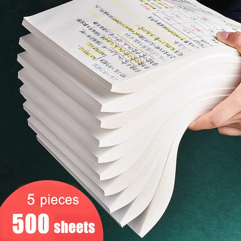 

New 500 Sheets of Draft Paper Notebook for School Supplies Mathematical Calculation Tailored for Students Blank Doodle Books