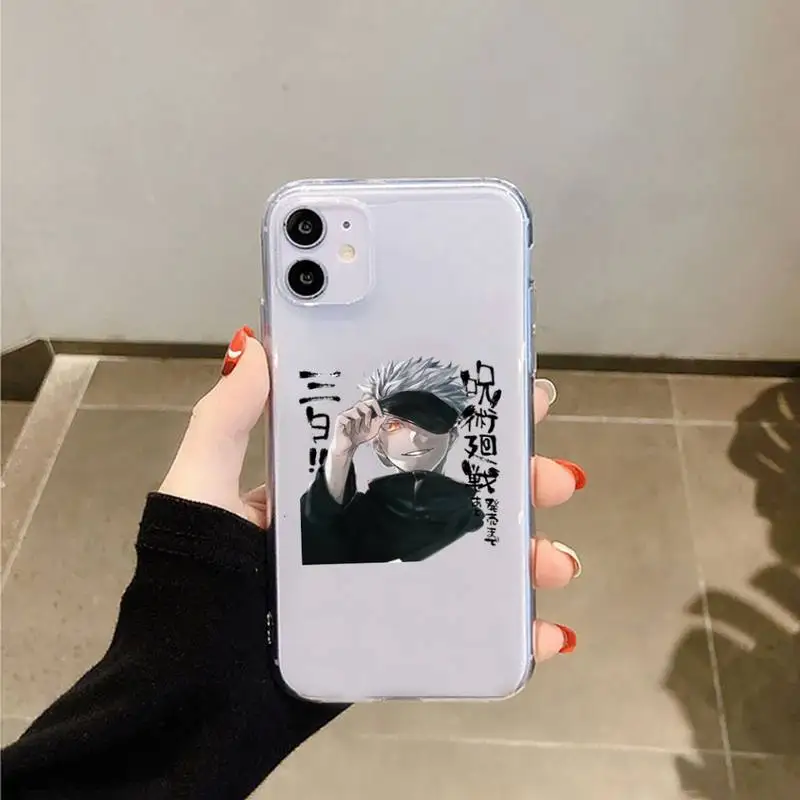 

Jujutsu Kaisen Japan Anime Phone Case Transparent for iPhone 6 7 8 11 12 s mini pro X XS XR MAX Plus