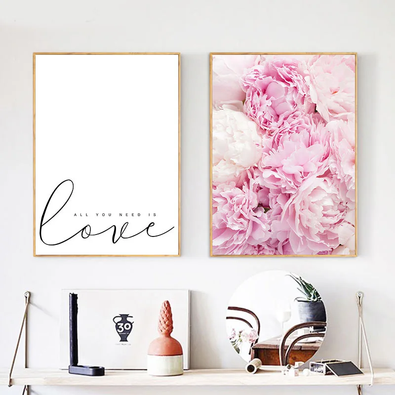 Настенная картина в скандинавском стиле настенные постеры с розовыми цветами
