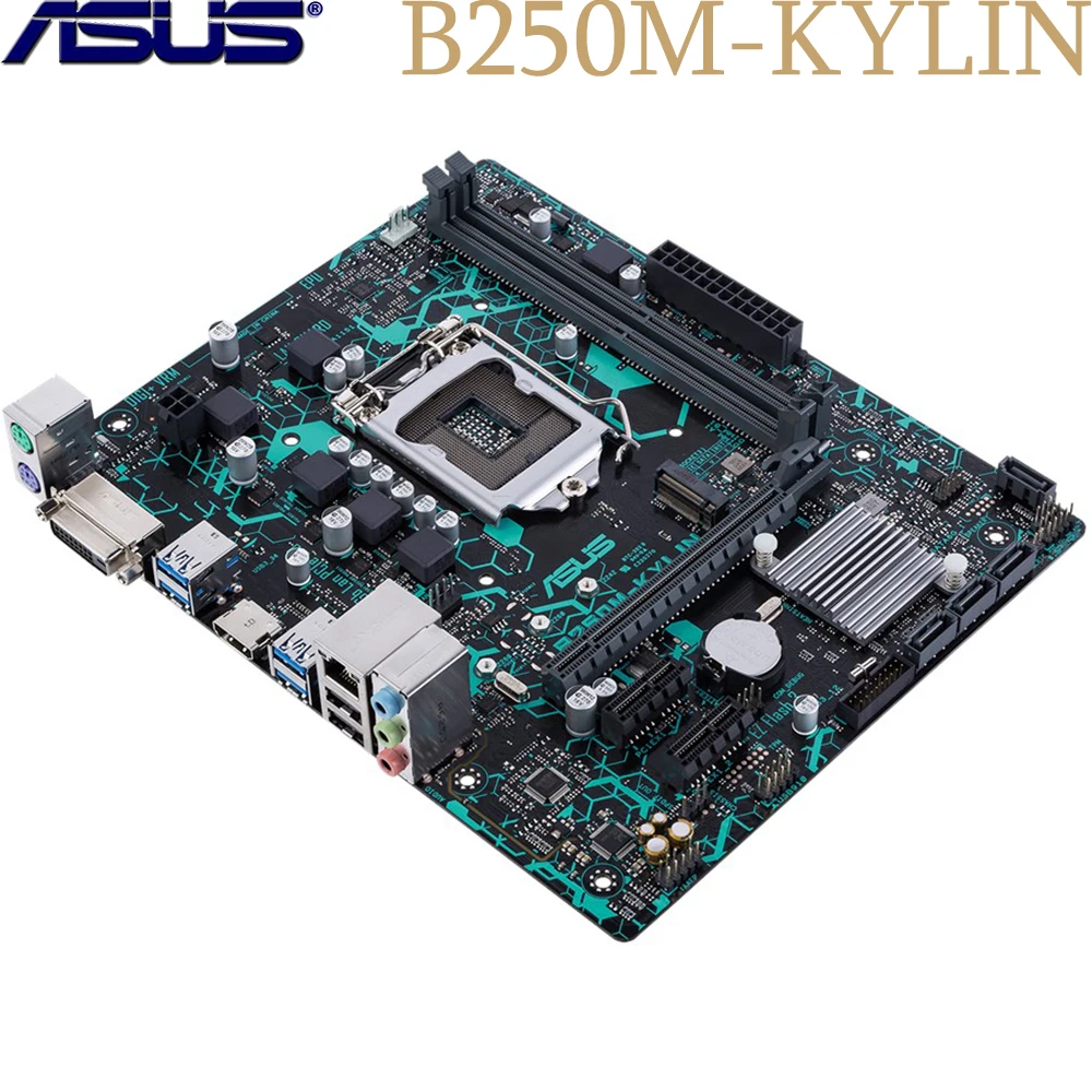 

ASUS B250M-KYLIN LGA-1151 For Intel 6th/7th CPU DVI HDMI USB3.1 DDR4 M.2 LGA1151 B250 Micro-ATX Desktop PC Motherboard Used
