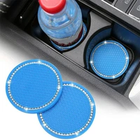 for women car cup coasters insert coaster 2pcs 7cm diameter accessories bling blue