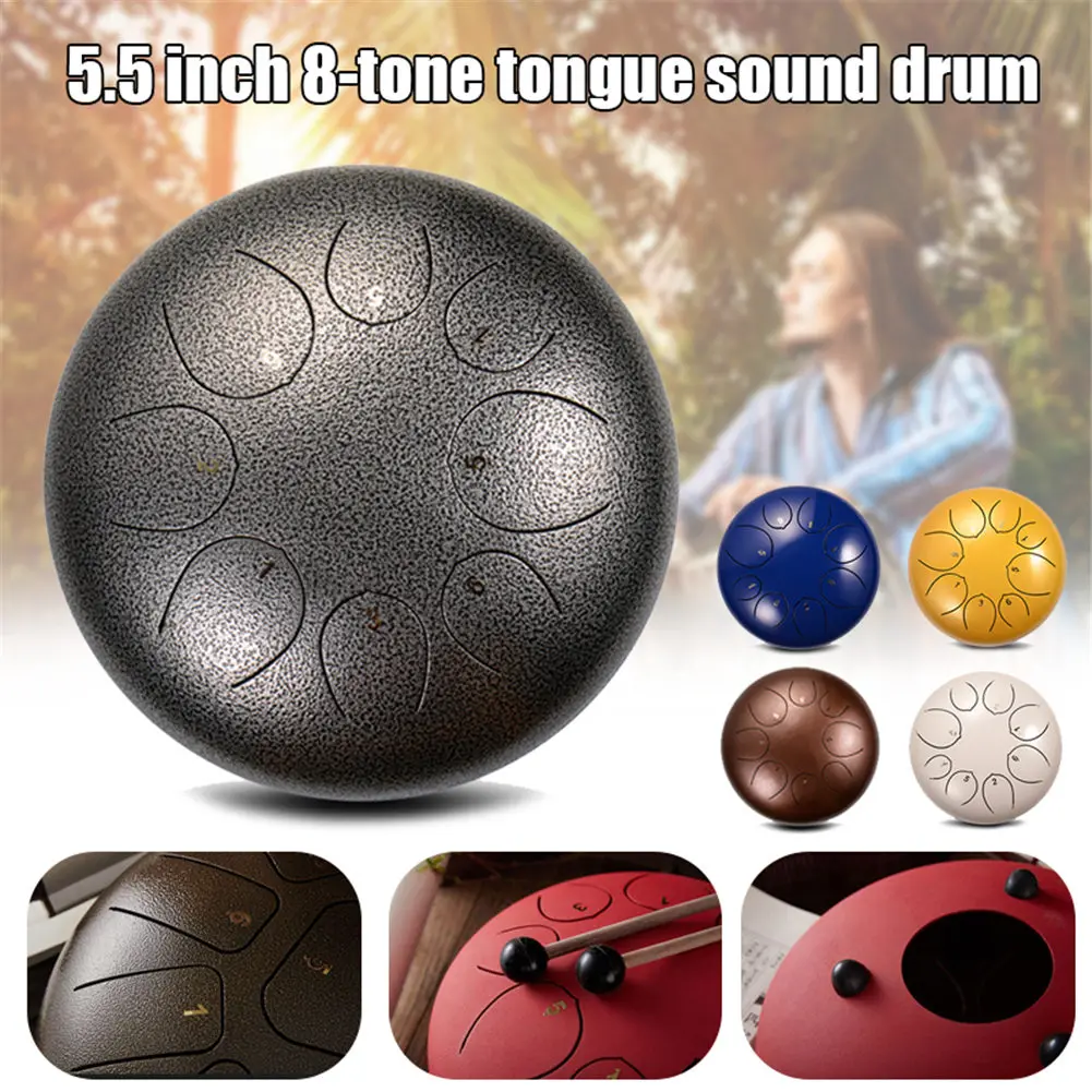 

5.5inch Steel Tongue Lotus Drum 8-Tone Handpan Tankdrum Instrument BHD2