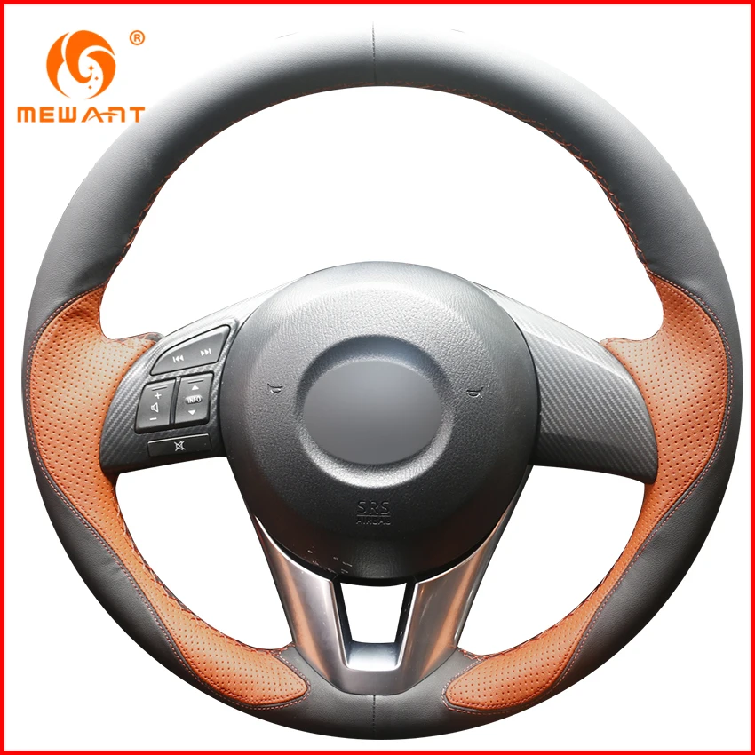 Чехол MEWANT из черной оранжевой кожи для Mazda 3 Axela 2013 2016 6 Atenza 2014 2017 2 2015 2017|car steering wheel
