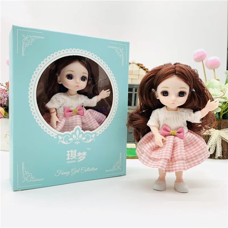 Милая кукла BJD игрушки 13 подвижных шарниров мини куклы с большими глазами платье