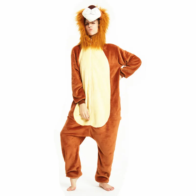 Взрослые кигуруми льва женский и мужской косплей костюм мультфильм комбинезон