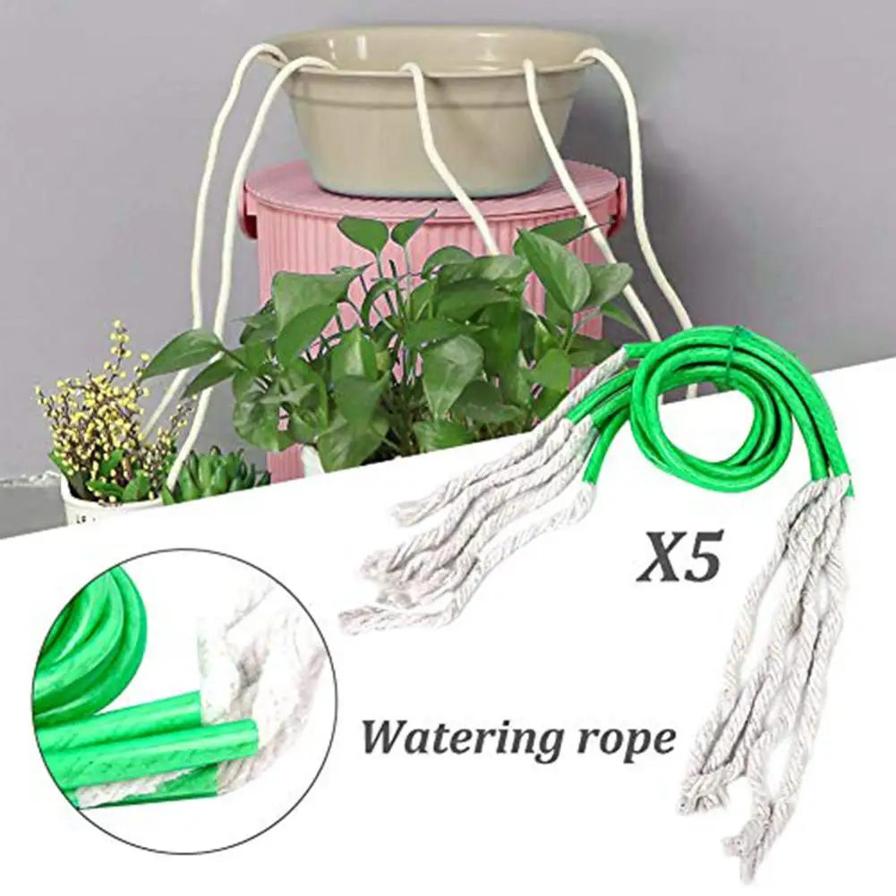 

New 5Pcs Self Watering Cotton Core Rope DIY Planter Pot Irrigation Auto Waterer Tool