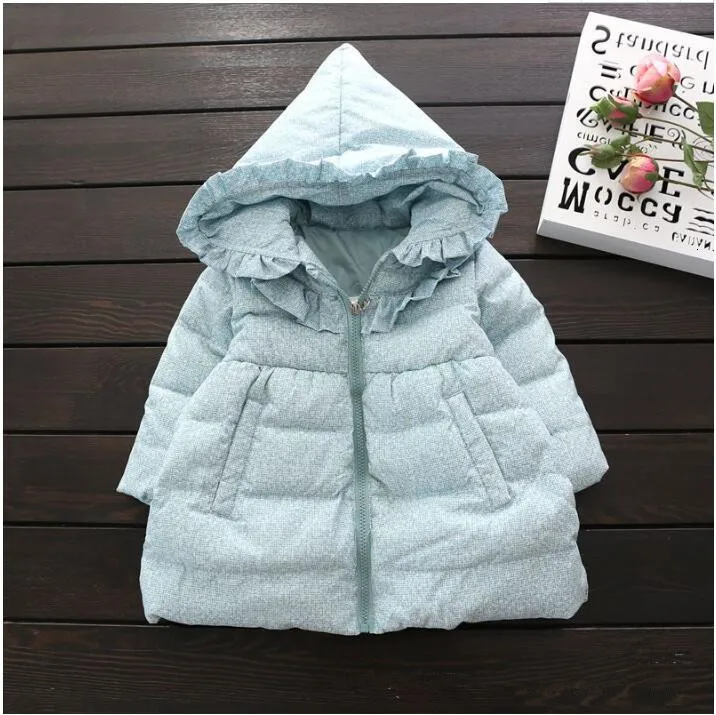 blue 2 Зимнее пальто для девочек розовая куртка с капюшоном и белым утиным пухом, детские парки, верхняя одежда детская одежда высокого качества синего и серого цвета - Цвет: blue 2