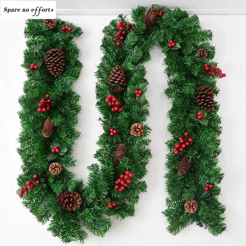

Pine Christmas Garland Decorative Green Christmas Garland Artificial Xmas Tree Rattan Banner Decoration Merry Christmas