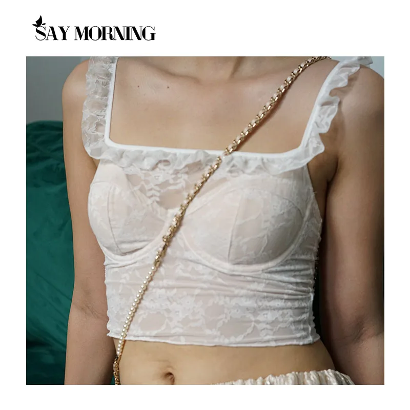 Женский кружевной бюстгальтер с оборками SAY MORNING тонкий Бралетт из мягкой стали