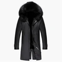 2021 new long big fox fur collar winter jacke m%c3%a4nner excellent quality hooded bluson hiver homme