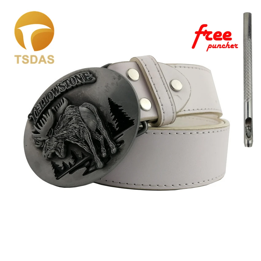 Желтая каменная ковбойская пряжка для ремня Серебряная отделка съемная