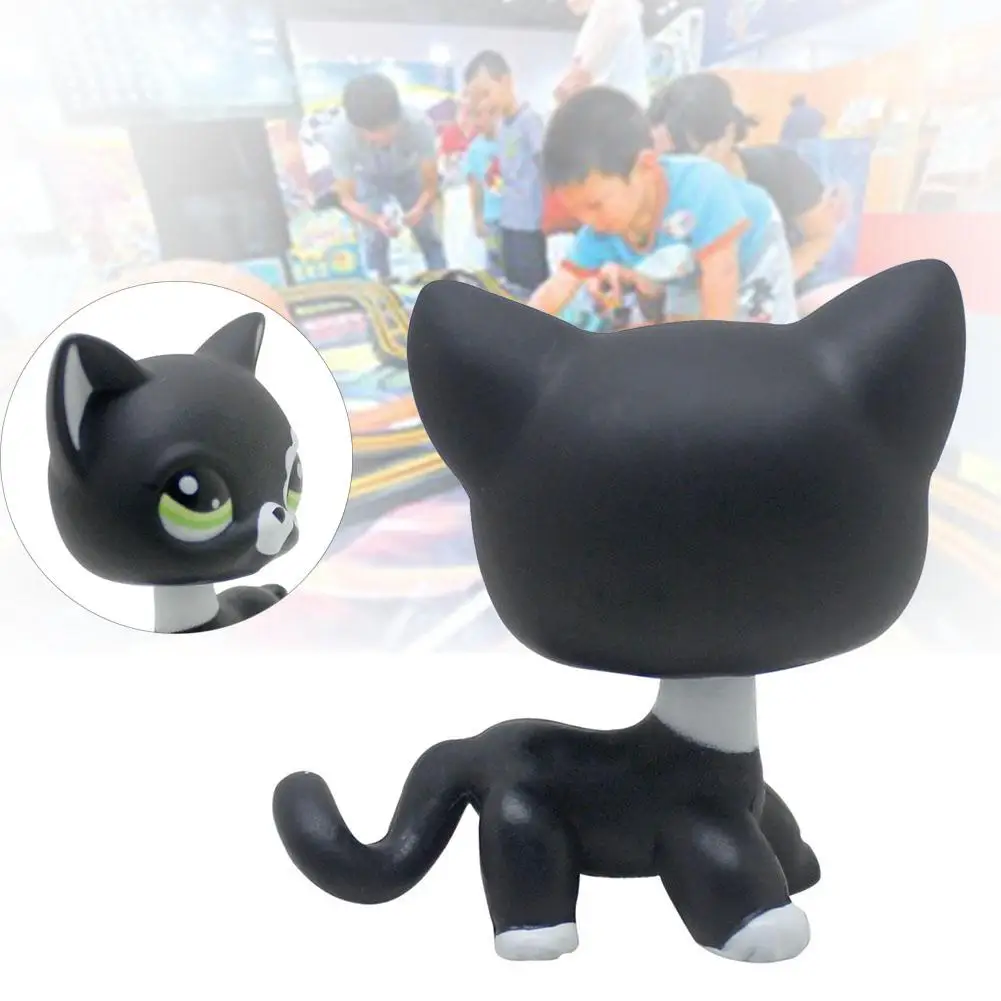 Редкий черный Кот Голубые Глаза милый котенок Littlest Pet Shop игрушки животные для