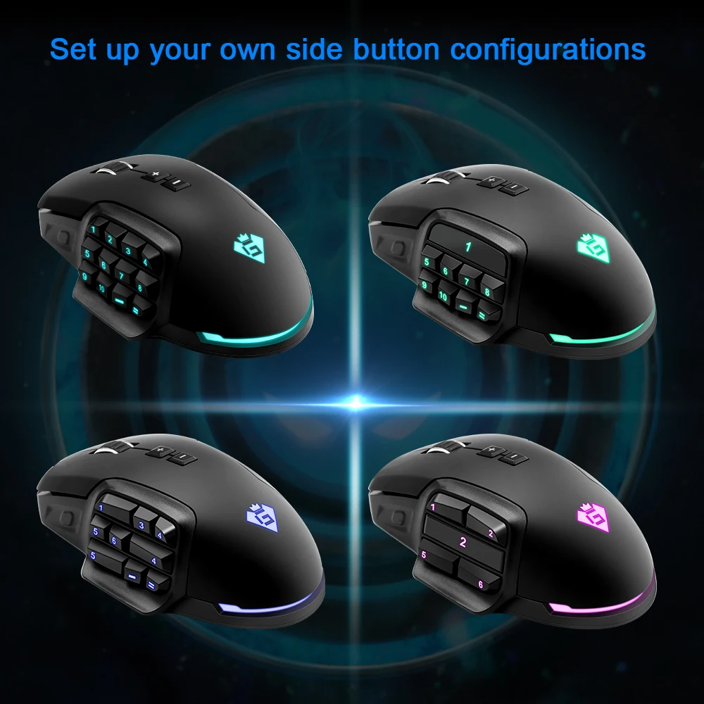 Rocketek USB RGB Проводная игровая мышь 24000 dpi 16 кнопок лазерная программируемая игровая мышь с подсветкой эргономичная для ноутбука компьютера