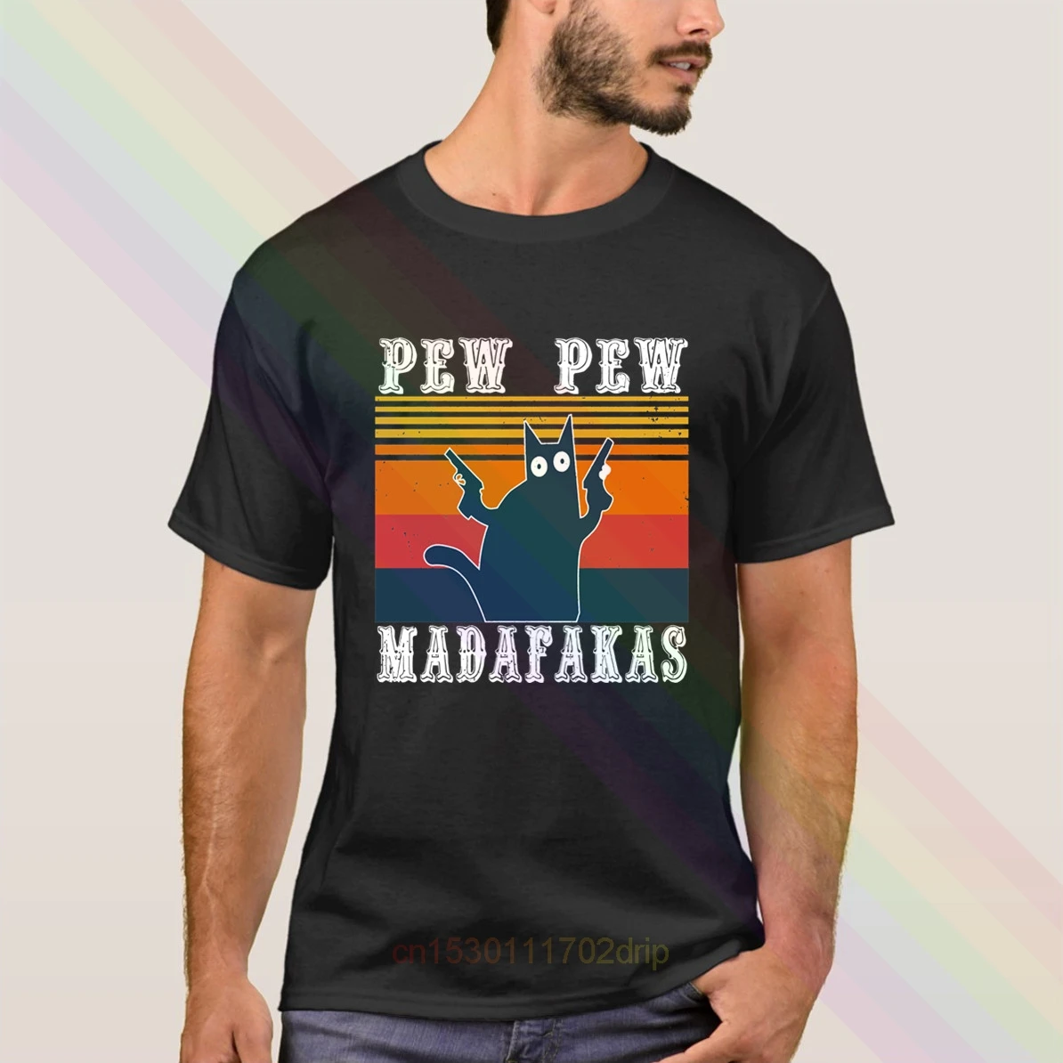 

Pew Pew Madafakas Funny Cat Gangster With Gun T-Shirt T-Shirt 2020 Newest Summer Men's Short Sleeve Popular Tees Shirt Tops