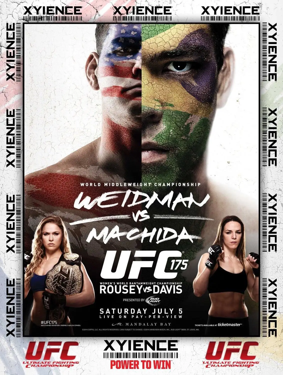 175 Weidman vs Machida Rousey Davis новый Шелковый плакат с художественной печатью домашний