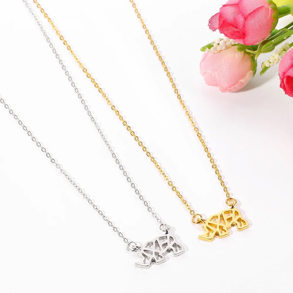 Позолоченные крошечные ожерелья с подвеской в виде единорога носорога для