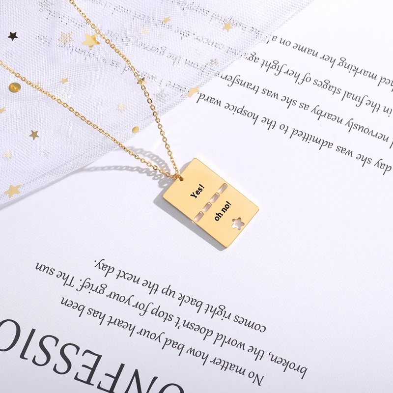 Выгравированное слово узор ожерелья подвески ожерелье правда &amp Dare Pendent Женские