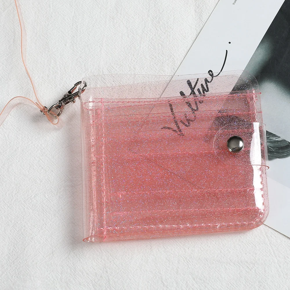

Transparent Waterproof PVC Women Girls Card Case Business Card Holder Wallet Female Credit Card Bag ID Card Mini Wallet Purse