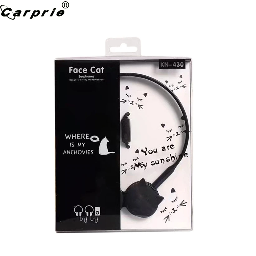 Проводные наушники CARPRIE с изображением кошки 4 цвета 3 5 мм AUX для iPhone Android 201 |