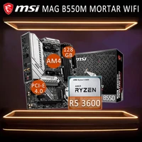 am4 msi mag b550m mortar wifi gaming motherboard with amd ryzen 3600 motherboard cpu full combo ddr4 amd b550 gaming placa m%c3%a3e