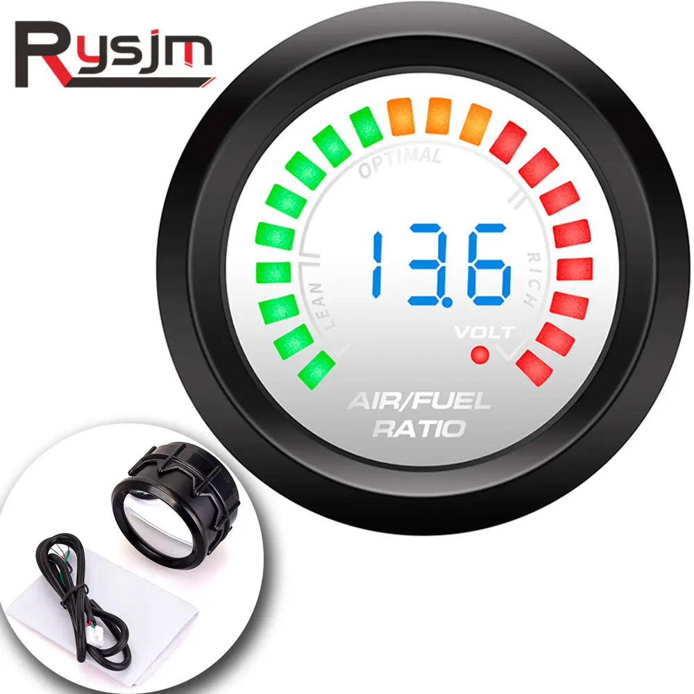 52 мм Цифровой Автомобильный измеритель соотношения воздуха и топлива + вольтметр