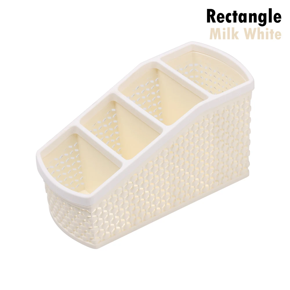 Rectangle Milk White 4 вида красочных шестигранных ручек для дома и офиса, держатель для карандашей и ручек для хранения косметики, коробка для хранения косметики, ящик для стола, Органайзер - Цвет: Rectangle Milk White