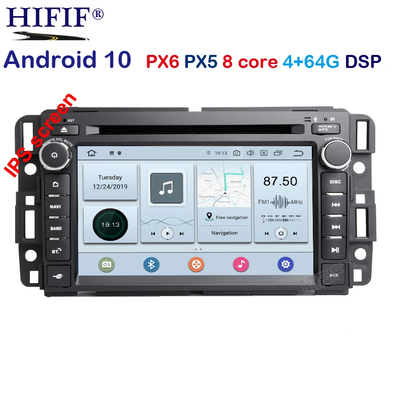 PX6 DSP 2 Din GPS Радио Android 10 автомобильный dvd плеер для GMC Sierra Yukon Denali Acadia Savana Chevrolet Express
