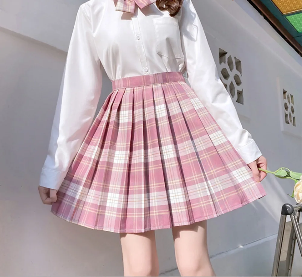

New Korean version of pleated skirt 2020 high waist summer women's skirt sexy plaid mini skirt dance skirt