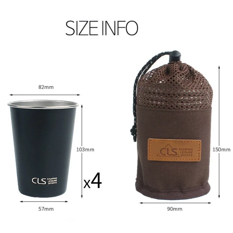 Уличная кружка из нержавеющей стали 304 4 шт. посуда для кемпинга пива альпинизма