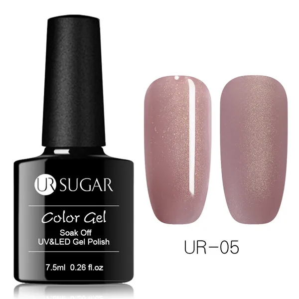 jelly brown5 Ur Sugar 7,5 мл голографический сияющий блеск темно-коричневые блестки для дизайна ногтей замочить от УФ светодиодный гель для ногтей маникюрный лак - Цвет: jelly brown5