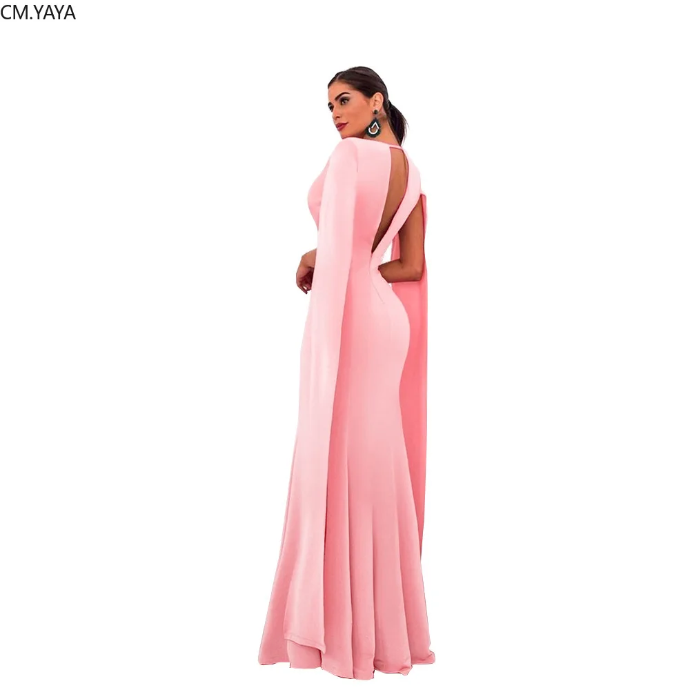 Женское длинное облегающее платье-накидка с глубоким v-образным вырезом и