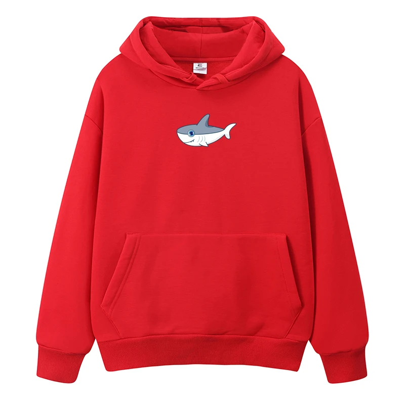 Autumn And Winter Men And Women Warm Pullover Women 2021 New Sweater Street Style Cartoon Shark Sweater Couple Casual Y2k