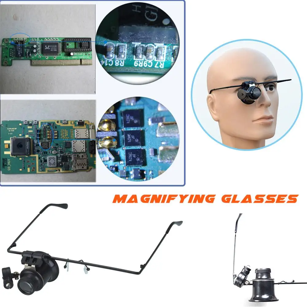 Универсальный монокуляр 20 раз лупа со светодиодной подсветкой источник часы
