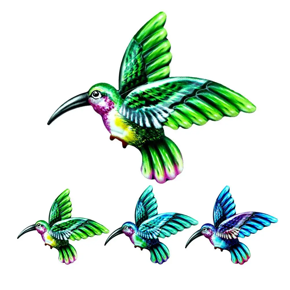 

3PCS Studio Bird Wall Decor Metal Bathroom Glass Art Iron Sculpture Outdoor Hanging Ornament For Home Bedroom Garden Decoration