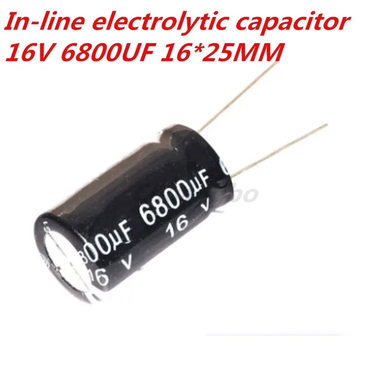 5pcs 6800UF 16V 16*25MM aluminum electrolytic capacitor New spot | Capacitors