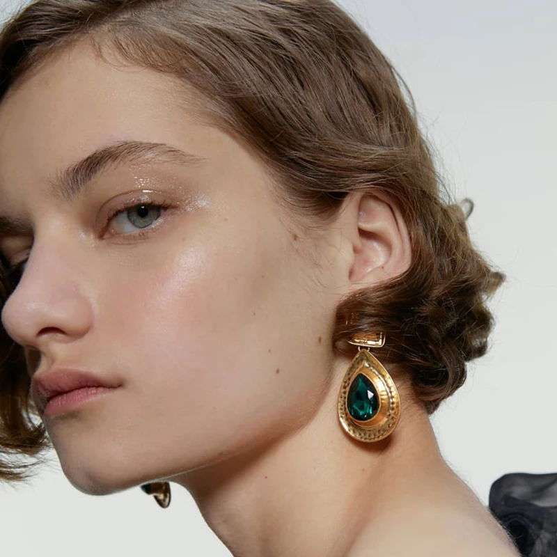 Новинка ZA стеклянные очаровательные Висячие серьги для женщин трендовые 2020