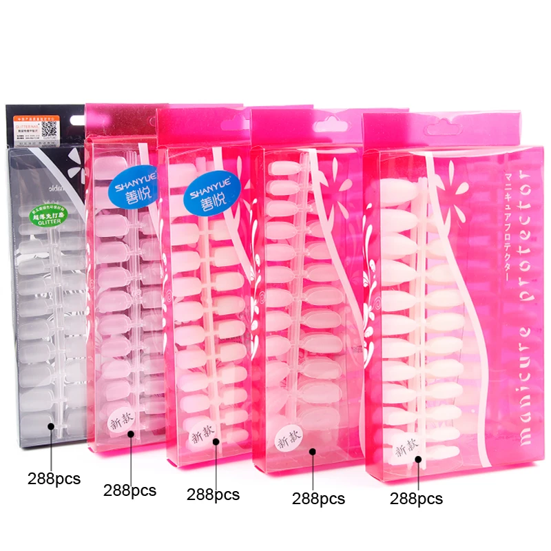 

Ultra-thin 288pcs 12 Sizes Full-cover Natural /Clear Nail Tips Acrylic UV Gel French False Nail Tips Manicure DIY Art Salon Fake