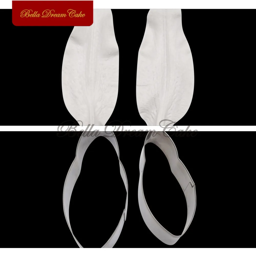 

4pcs/set Lily Petal Veiner Silicone Mold Stainless Steel Cutter Molds DIY Handmade Fondant Flower Mould Cake Decorating Tools