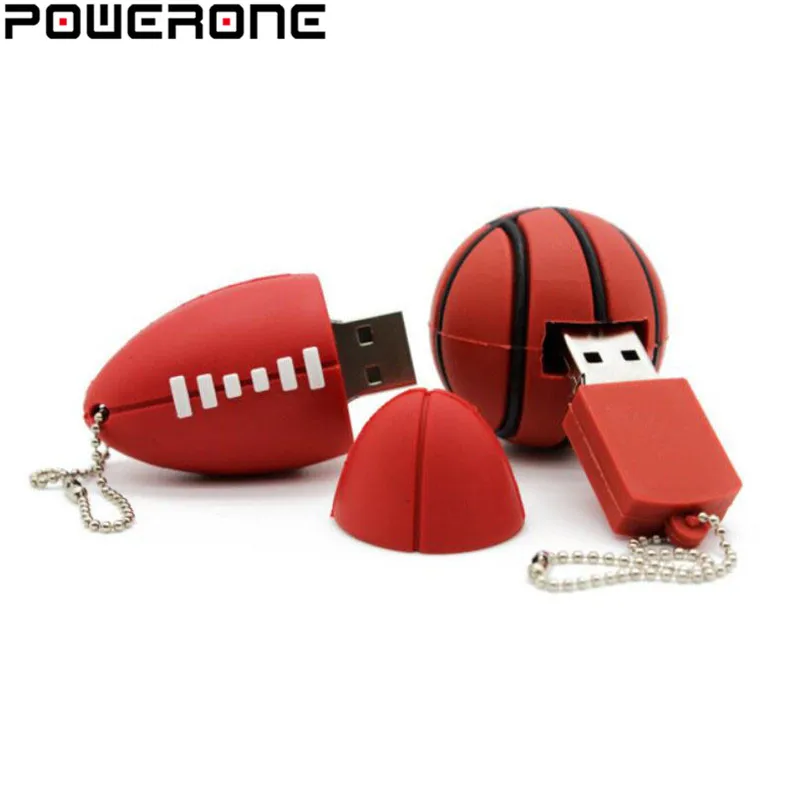 POWERONE спортивный мяч usb флэш накопитель 64 ГБ 16 32 карта памяти Баскетбол Pendrive футбол