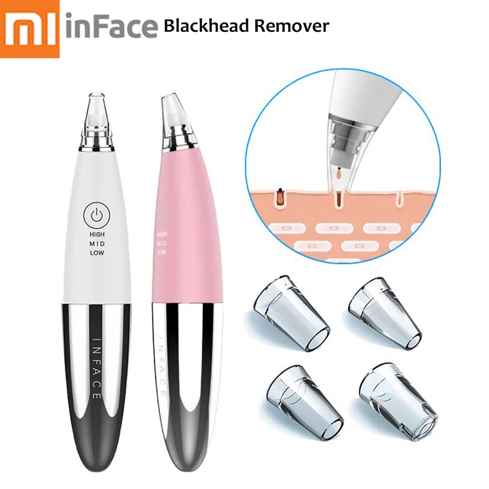 

Mijia InFace инструмент для удаления чёрных точек уход за кожей пор вакуумная акне Удаление прыщей вакуумный инструмент Красота станок
