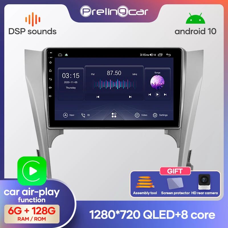 Prelingcar Android 10 0 без DVD 2 Din Автомобильный Радио Мультимедиа Видео плеер навигация GPS
