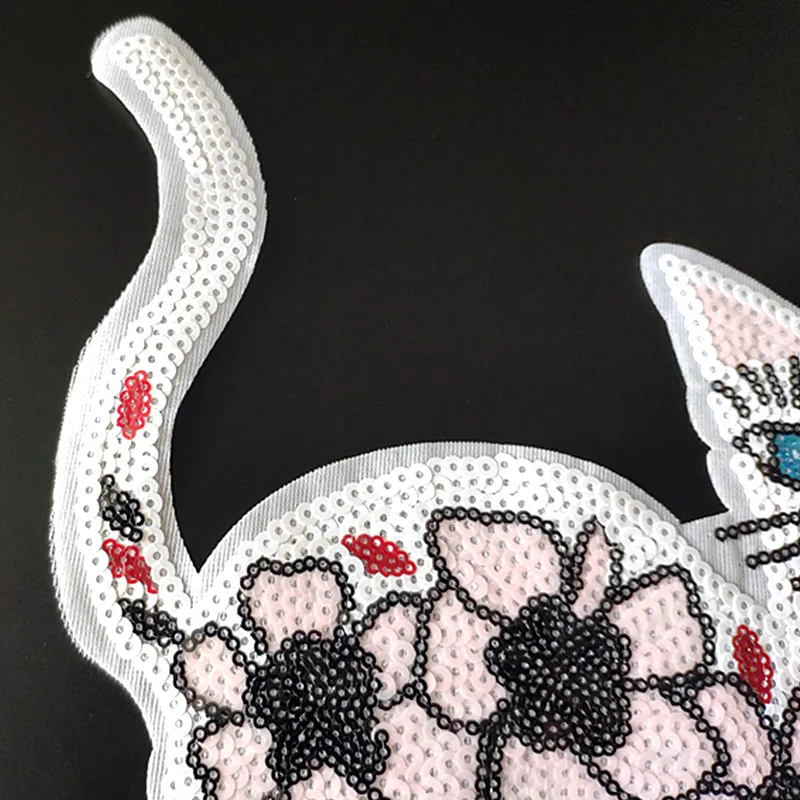 24 см наклейки сделай сам в виде кота цветка пайетки для одежды большой Байкерский