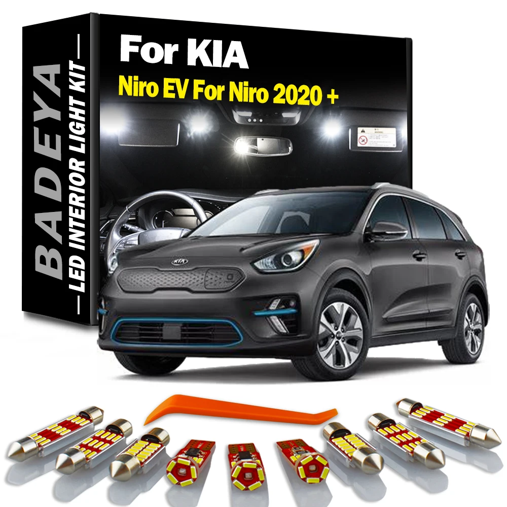 

BADEYA 13 шт. светодиодная интерьерная с Canbus номерной знак купол багажник светильник комплект для KIA Niro EV для Niro 2020 + Автомобильный светодиодный ...