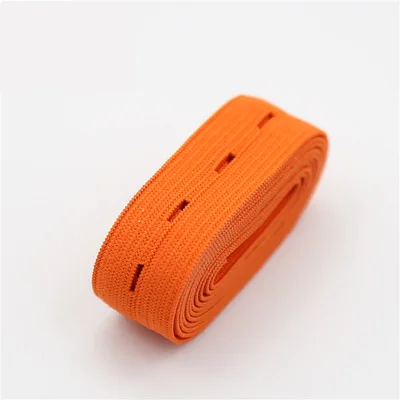 Orange 1meter 2 см цветная Регулируемая плоская эластичная лента с отверстиями для пуговиц эластичная лента для детских подгузников для беременных швейных аксессуаров 1 м - Цвет: Orange 1meter