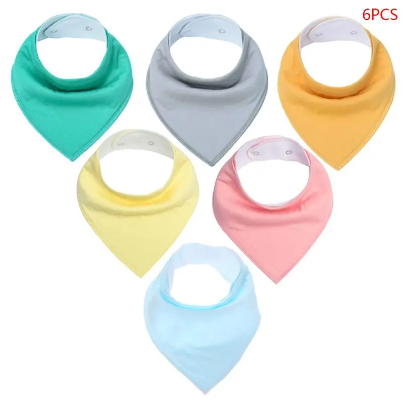 

6 Pcs/set Newborn Baby Drool Bibs Absorbent Cotton Bib for Infants Drooling Teething Feeding Unisex Saliva Towel